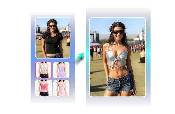 Stilvolle Kleidung KI Body Swap Video