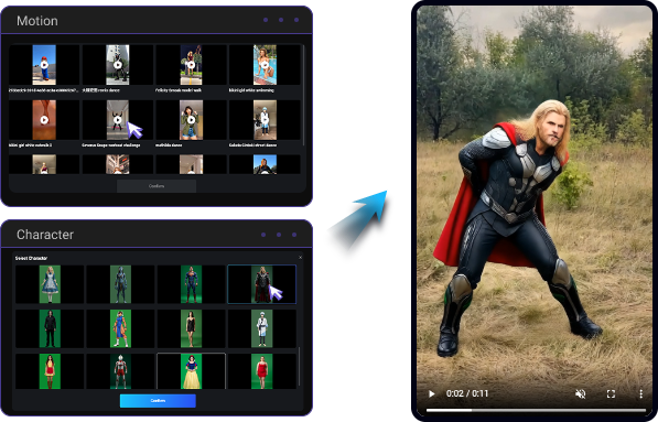 Erstellen Sie KI Body Swap Videos mit Vorlagen